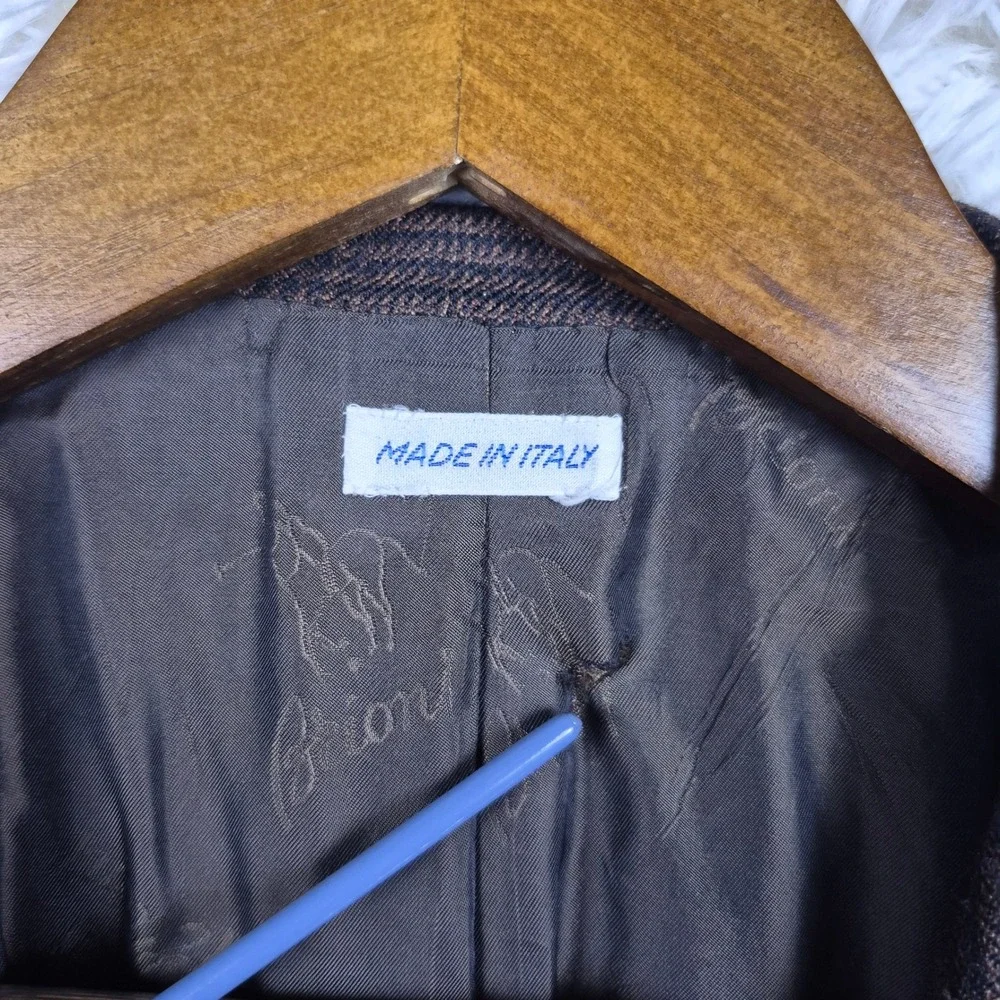 Brioni Nomentano Brown Glen Plaid 100% Pure Cashmere Blazer Saks Fifth Ave 46R